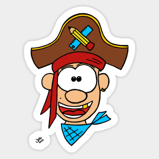 A school pirate Sticker